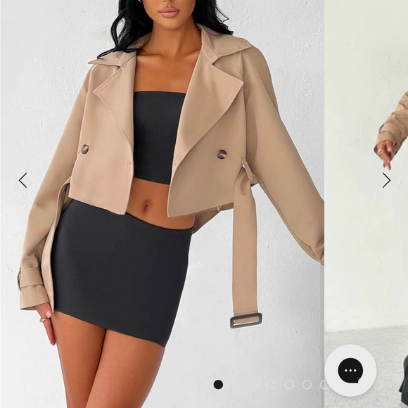 Tan Cropped Jacket - Picture 1 of 3